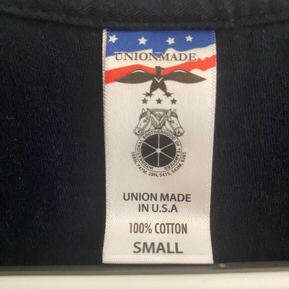 UNION MADE Dark Blue Team Harris Walz Est 2024 Short Sleeve T Shirt Size S - Picture 3 of 6